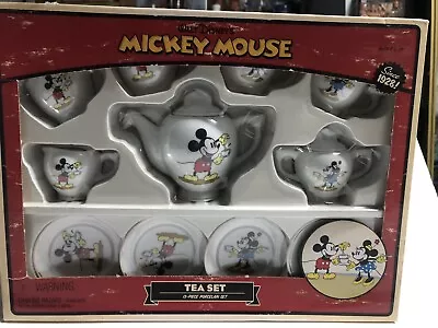 New Vintage Disney Mickey/Minnie Mouse 13 Piece Porcelean Tea Set Schylling • $49.99