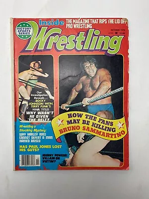 Vintage Inside Wrestling October 1976 Bruno Sammartino COMB SHIP $1 PER MULT • $3.69