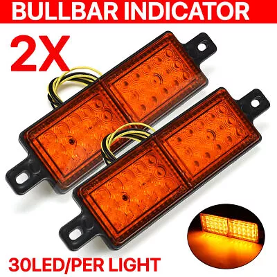 2x Amber 30 LED Front Indicator Park Lights For TJM Bullbar Marker Lamp ARB Bar • $37.03