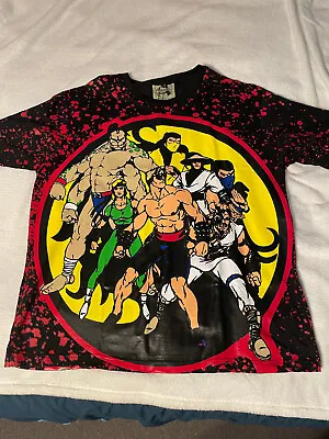 Mortal Kombat AOP Shirt Size Large Scorpion Sub-Zero Johnny Cage Goro • $150