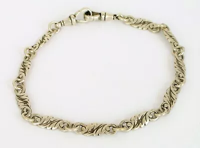 Vtg Beautiful Sterling Silver Pocket Watch Chain Lobster Clasp Bracelet 9  Long • $95