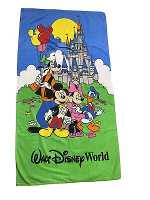 Vintage Disney Exclusive Walt Disney World Beach Towel Mickey And Minnie Donald  • $20.21