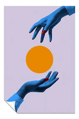 Blue Hands & Red Nails Artistic Poster Wall Art Home Decor • £11