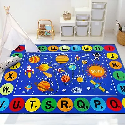 5'0  X 6'6  Outer Space Kids Rug ABC Alphabet Educational Learning Area Rug • $49.99