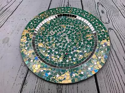 Antique Charger Plates With Gold Rim 13 Inch Dark Green Dinner Plate • $45