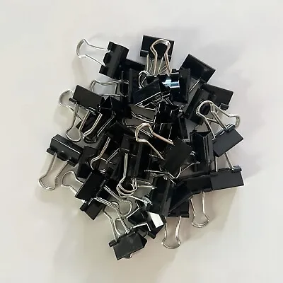 Mini Binder Clips Black Color Horizontal Width 5/8INCH Mini Metal Paper Clamp • $6.29