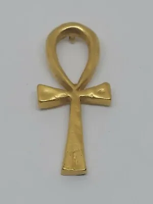 Vintage 1976 MMA Metropolitan Museum Ankh Cross Goldtone Pendant King Tut • $74