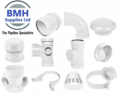£26.99 • Buy 110mm UPVC White Soil Pipe Push Fit Ring Seal Fittings, Internal/External Use