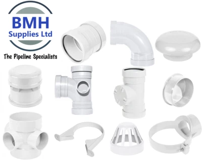 £26.99 • Buy 110mm UPVC White Soil Pipe Push Fit Ring Seal Fittings, Internal/External Use