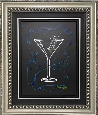 Michael Godard Martini On Black 2015 Original Acrylic On Canvas Framed • $5399