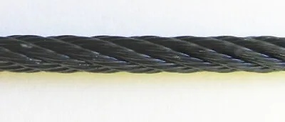 Black Galvanized Steel Cable: 1/16 3/32 1/8 3/16 And 1/4  Diameters • $12.50