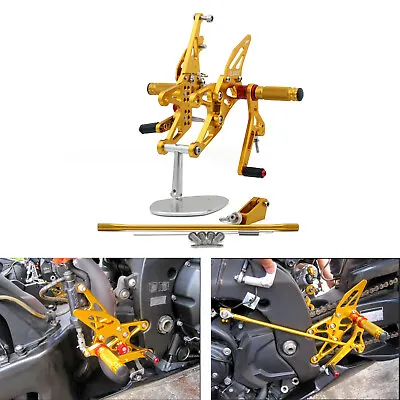 Rearset Rear Set Fit For Yamaha YZF 1000 R1 2007-2008 Gold H5 T9 • $181.15