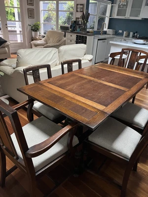$150 • Buy Antique Dining Setting 6 Chairs Table
