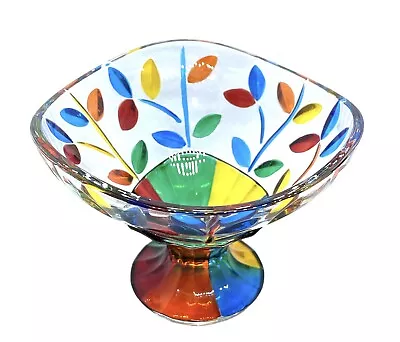 Vtg Murano Compote Pedestal  Trinket/Candy Dish Flowervine/Tree Of Life Pattern • $35.99