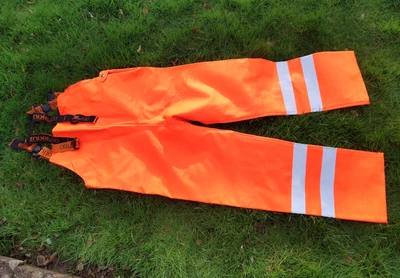 £49.95 • Buy Ollyskins Bib And Brace Waterproof Trousers - PVC Oilskins Hi-viz Fishing LARGE