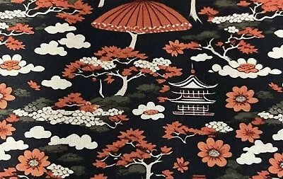 Japanese Tradition Flowers Floral 100% Cotton Fabric Per Metre  Stunning Quality • £5.99