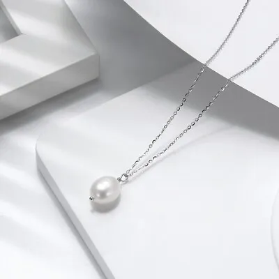 Baroque Freshwater Pearl Pendant Necklace Solid Sterling Silver 14K Gold N22 • $10.99