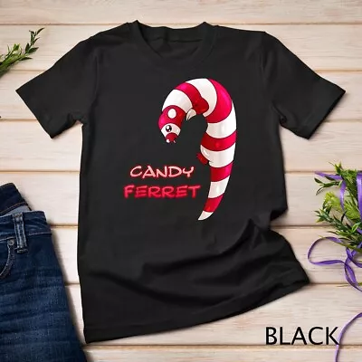 Candy Cane Ferret Gift For Ferret Lover Unisex T-shirt • $16.99