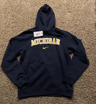 NEW Nike Michigan Wolverines Sweatshirt Mens Size Small Navy Blue Hoodie Fleece • $29.99