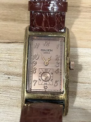 Vintage Gruen Curvex GR 1219 Mens Watch For Parts Or Repair • $100