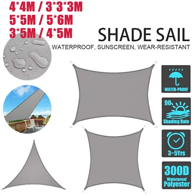 Heavy Duty Sun Shade Sail Garden Patio Awning Canopy 95%+uv Protect Waterproof • £9.24