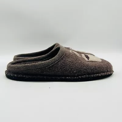 Haflinger Women's Coffee Slipper Size 41 10 Brown Wool Slip On Shoe House Lounge • $39.99