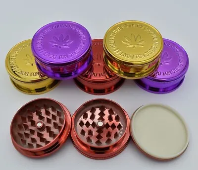 £4.88 • Buy 60mm 3 Part No1 Grinder Plastic Shark Teeth Tobacco Storage Magnetic Purple Gold