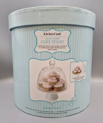 KitchenCraft Glass Dome Cake Round Stand 29cm With Lid 1 • £20