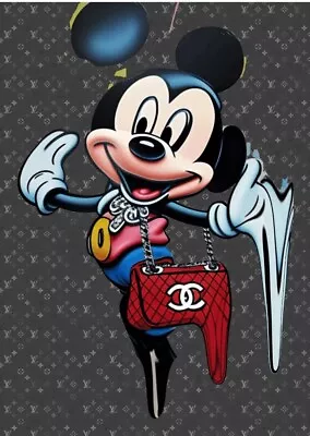 DEATH NYC Ltd Ed Signed Street Art Print 45x32cm Mickey Mouse Urban Fashionista • £160.85