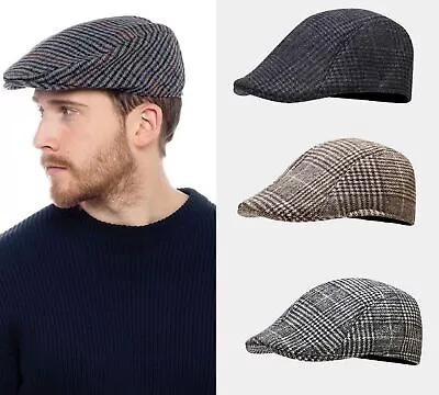 £4.49 • Buy Mens Flat Cap Gatsby Tweed Baker Boy Hat Herringbone Newsboy Cap One Size Hats