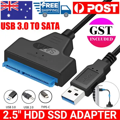 USB 3.0 To Sata 2.5  HDD SSD Adapter Converter Cable For Hard Drive Connector AU • $7.95