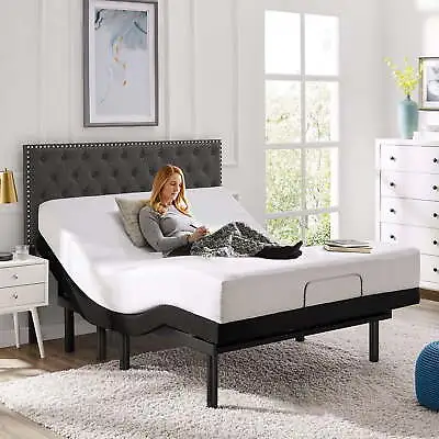 US Adjustable FULL QUEEN KING Bed Frame Wireless Remote Control Electric Massage • $569