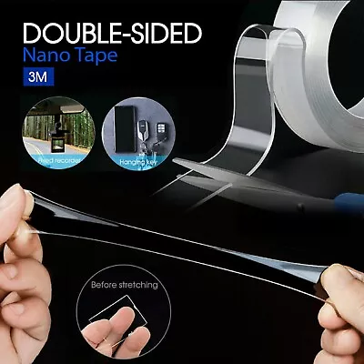 Reusable STRONG ADHESIVE Nano Traceless Transparent Double Sided Anti Slip Tape • $13.49