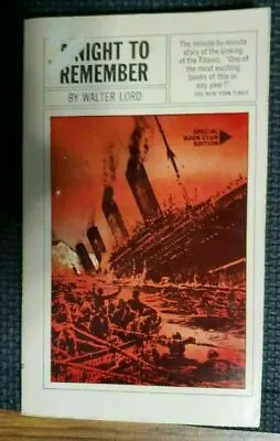 A Night To Remember By Walter Lord 1963 Bantam Pathfinder Paperback - TITANIC • £1.71