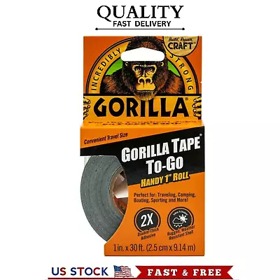 Gorilla Black Duct Tape To-go 1 In X 30 Ft Single Roll • $9.99