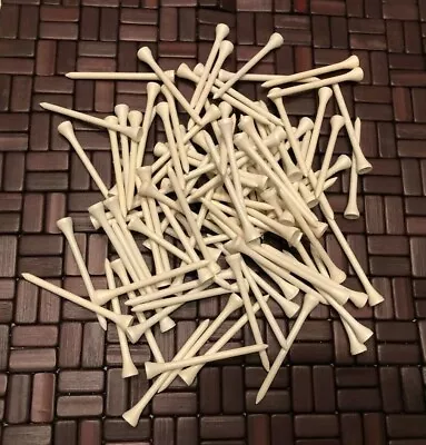 New 100 Pride Sports 3 1/4  3.25  Golf Tees White Bulk Wood • $4.97