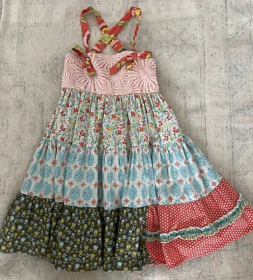 Matilda Jane Serendipity Knot Dress Size 6 Floral Glittered EUC • $30