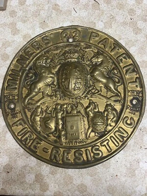 £40 • Buy Vintage Safe Plaque & Key Cover Brass (milners ) 🇬🇧🔓🗝