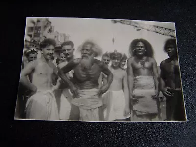 Vintage Photo HMS Adamant Crew & Natives Tikopia Solomon Islands 1946 • £9.99