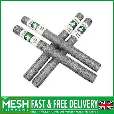 1  (25mm) Galvanised Chicken Wire Hex Mesh Rabbit Net Fence Run 10m X 900mm Roll • £20.49