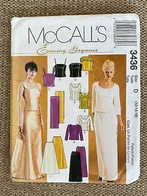 McCalls 3436 Evening Elegance 12 14 16 Tops Skirts Stoles Sewing Pattern 2001 • $6.50