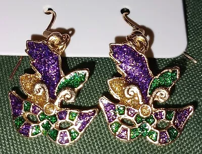 Mardi Gras Earrings Festive And Fun Mardi Gras Earrings Carnival Theme... • $5