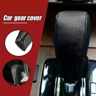 Accessories Car Gear Hand Shift Knob Cover PU Leather Handbrake Protector Black  • $8.02