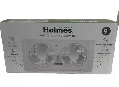 Holmes Dual 9  Twin Blade Manual Window Fan With Reversible Airflow 2 Speed* NEW • $36.25