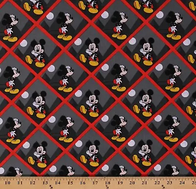Cotton Mickey Mouse Mickey Tile Disney Cartoon Fabric Print By The Yard D469.37 • $9.95