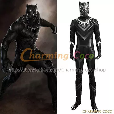 Captain America 3: Civil War Cosplay T'Challa Black Panther Costume Fancy Dress • $368.99