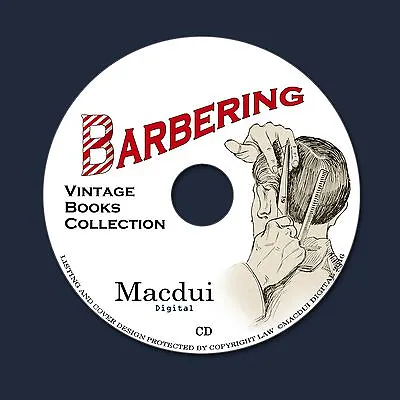 Barbering Vintage Books Collection 24 PDF E-Books On 1 CD Shaving Cutting Hair • £4.99