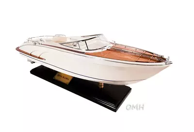 Riva Rivarama White Speed Boat Wood Scale Model 37  Italian Power Motor Yacht • $735.99