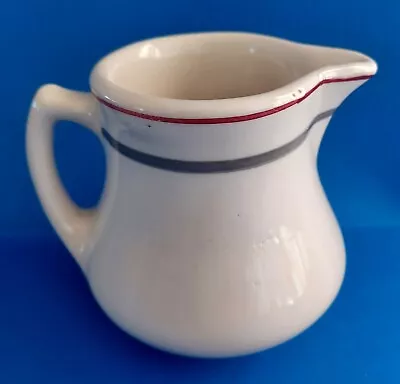 Vintage Sterling Vitrified China Creamer Pitcher Red Stripe East Liverpool OH • $24