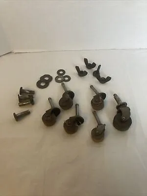 Mixed Lot ANTIQUE/VINTAGE WOOD & METAL FURNITURE CASTERS W Swivel Inserts • $25